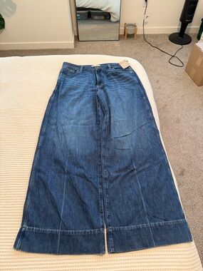 Madewell Wide-Leg Denim Jeans in Dark Blue